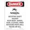 Signmission OSHA Danger Sign, Rotating Shaft Hazard, 10in X 7in Rigid Plastic, 7" W, 10" H, Portrait OS-DS-P-710-V-2445 - alternate 1